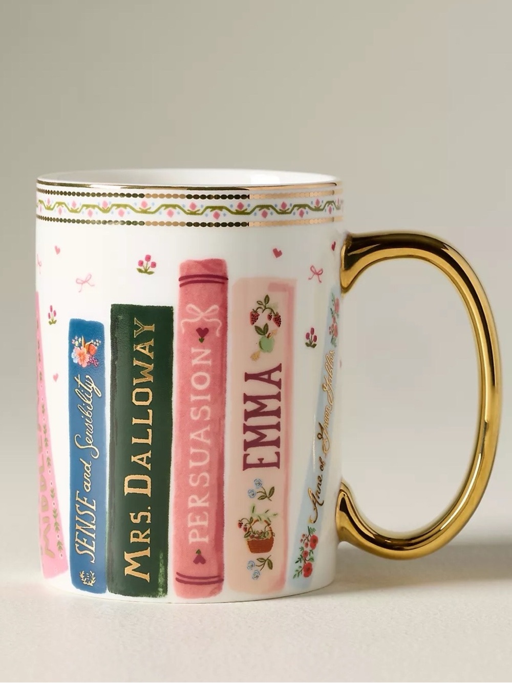 NWOT Anthropologie x Rifle Paper Co. Porcelain Book Mug